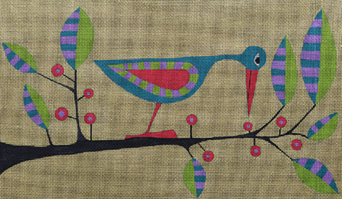 Teal Bird on a Branch (Zecca)