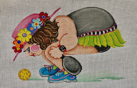 Lady Contemplating Pickleball (Patti Mann)