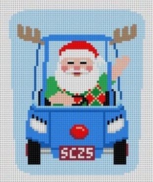 Reindeer Golf Cart (Susan Roberts Needlepoint)
