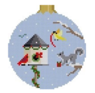 Decorating Birdhouse (Susan Roberts Needlepoint)