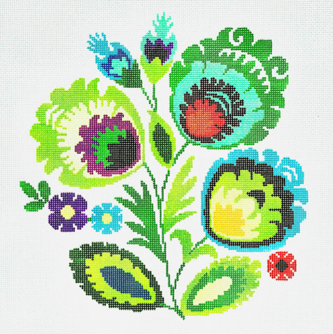 Polish Folk Design - Green Flower (KCN Designers)