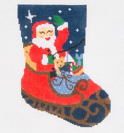 Santa Sleigh Ornament Sized Stocking (KCN Designers)