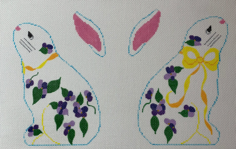 Long Eared Bunny/Violets (Collection Designs)