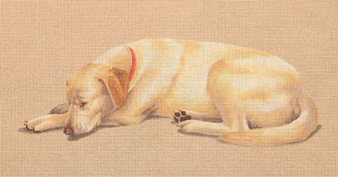 Yellow Lab Sleeping (Tapestry Tent)