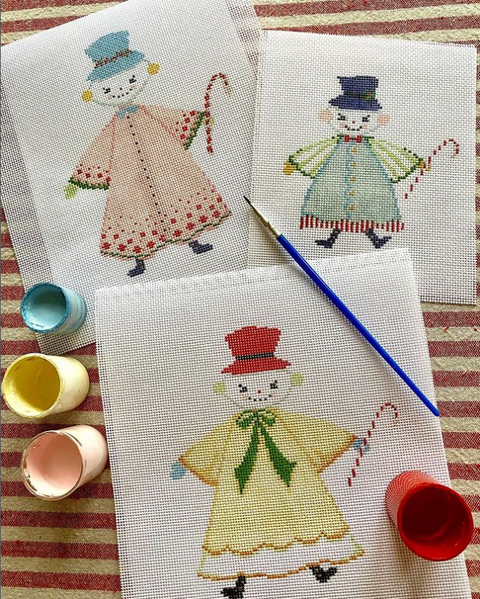 Snow People, The/Pink - Top Left Image (The Plum Stitchery)