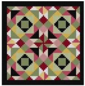 Mini Quilt 2408 - Stars in Diamonds (Susan Roberts)