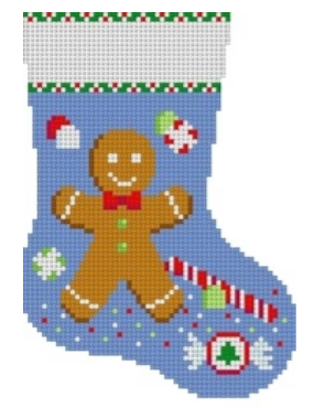Gingerbread Boy/Candy Mini Stocking (Susan Roberts)