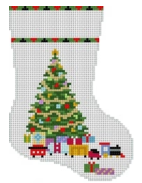 Christmas Tree/Train Mini Stocking (Susan Roberts)