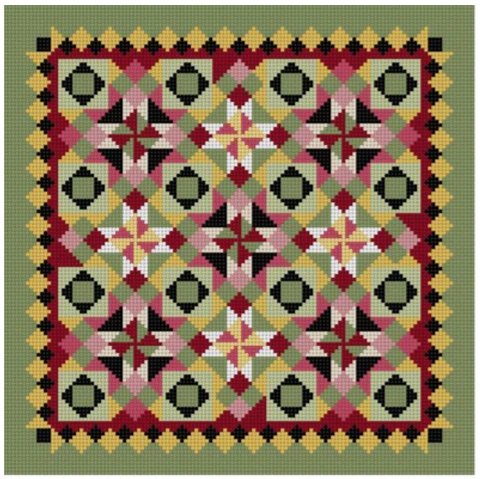 Quilt 1421M - Stars in Diamonds (Susan Roberts)