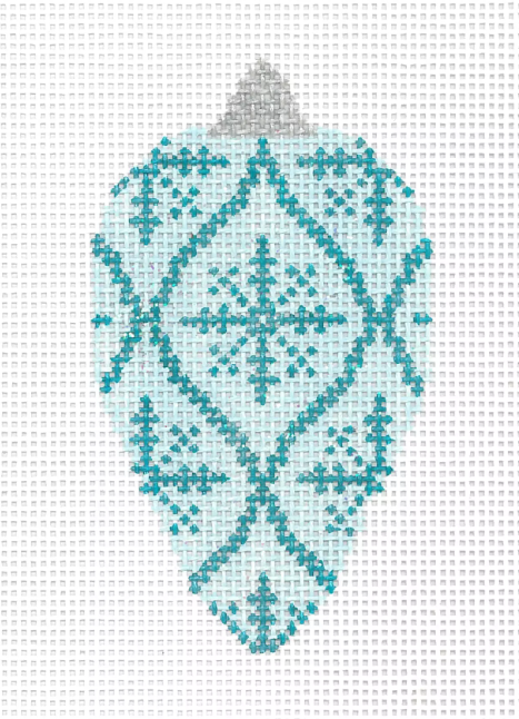 Green/Sky Blue Snowflakes Ornament (Trubey Designs)