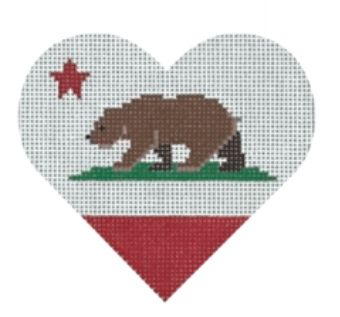 California Flag Heart (Pepperberry Designs)