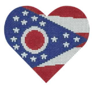 Ohio Flag Heart (Pepperberry Designs)