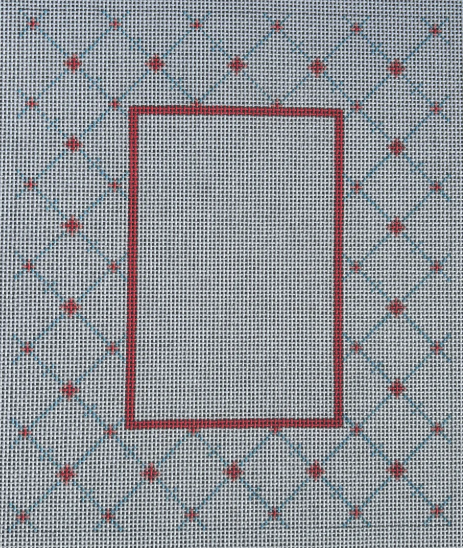 Frame - Coral & Blue (Blue Ridge Stitchery)
