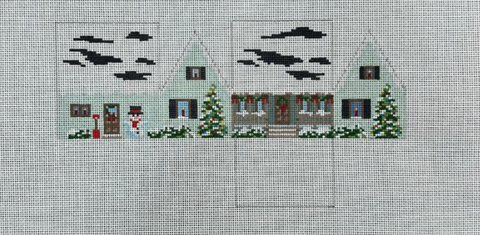 Mini House - Green Christmas House (Susan Roberts Needlepoint)