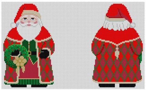 2 Sided Santa w/Wreath (Susan Roberts Needlepoint)