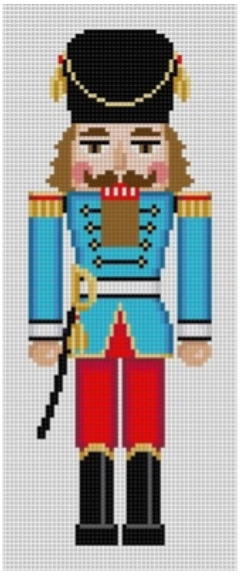 Nutcracker - Blue Guard w/Sword (Susan Roberts Needlepoint)