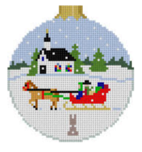 Sleigh Ride w/Church (Susan Roberts Needlepoint)