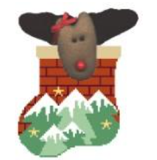 Treetops w/Reindeer Mini Sock (Kathy Schenkel)