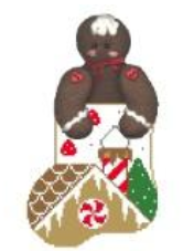 Gingerbread House w/Boy Mini Sock (Kathy Schenkel)