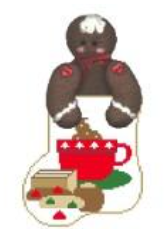 Cookies & Cappuccino w/Boy Mini Sock (Kathy Schenkel)