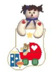 Baby Buggy w/Raggedy Girl Mini Sock (Kathy Schenkel)