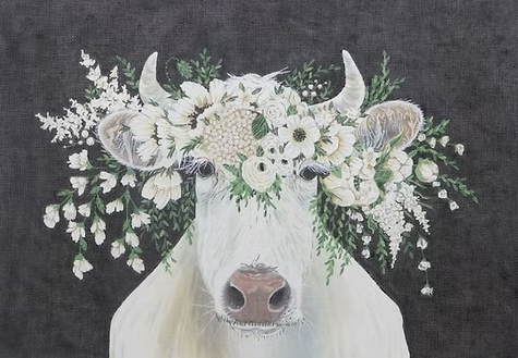 Pearl the Cow (Hollihocks)