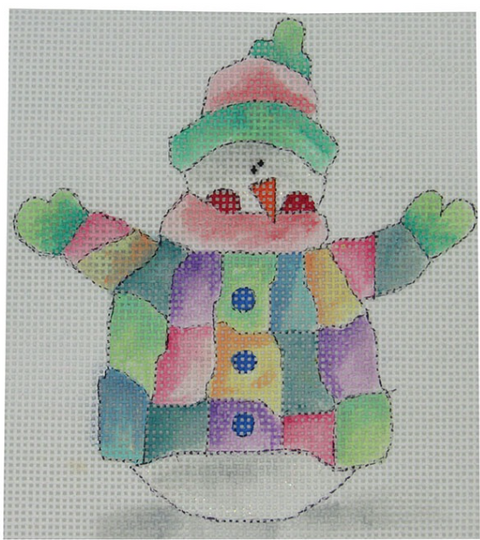 Mini Snowman w/Patchwork Coat (Renaissance Designs)