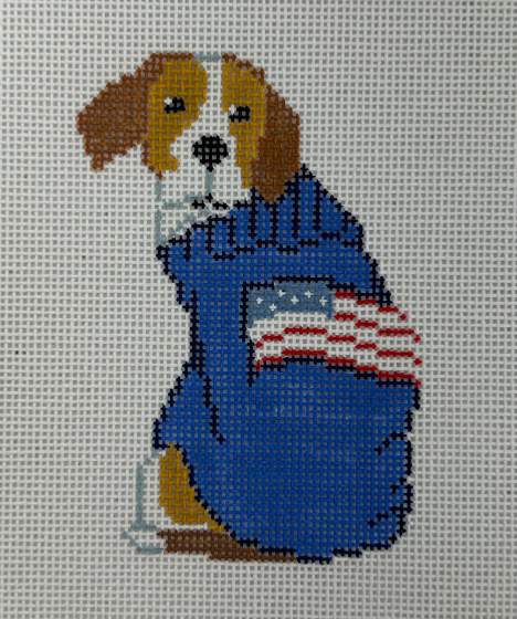 Beagle in US Flag Sweater (Froopy Designs)