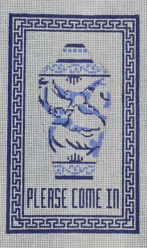 Blue Ginger Jar/Please Come In - 13M (KCN Designers)