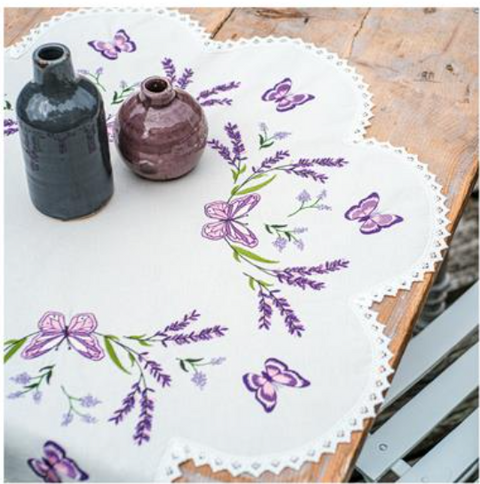 Lavender Shaped Tablecloth (Vervaco)