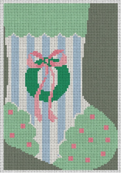 Mini Stocking - Christmas Wreath (Camilla Moss)