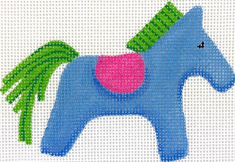 Hermes Horse w/Saddle - Blue (Kate Dickerson)