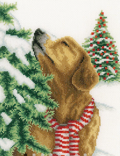 Dog in Christmas Scenery (Vervaco)