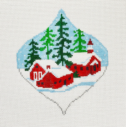 Red Village Ornament (Blueberry Point)