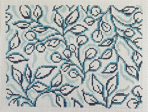 Blue Floral Pattern (Blueberry Point)