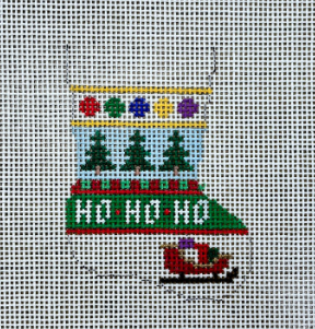 Christmas Tree Stripe Stocking Ornament (Susan Roberts)