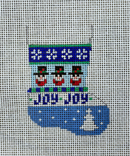 Snowman Stripe Stocking Ornament (Susan Roberts)