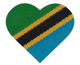 Tanzanian Flag Heart (Pepperberry Designs)