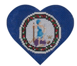 Virginia Flag Heart (Pepperberry Designs)