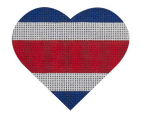 Costa Rican Flag Heart (Pepperberry Designs)
