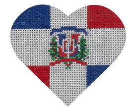 Dominican Republic Flag Heart (Pepperberry Designs)