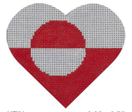 Greenland Flag Heart (Pepperberry Designs)