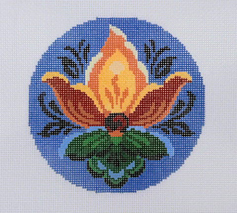 Rosemaling Flower on Blue (KCN Designers)