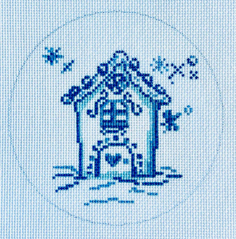 Blue Gingerbread House Ornament (KCN Designers)