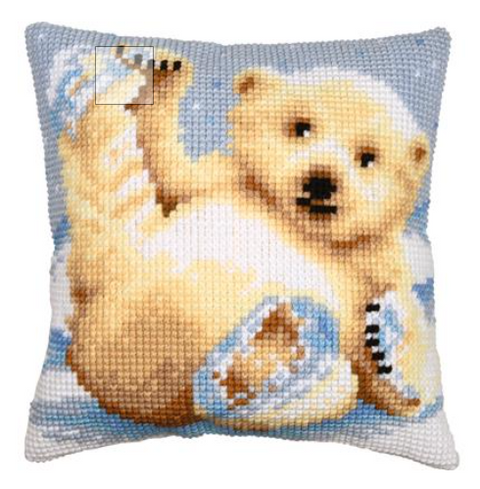 Little Polar Bear Cushion (Vervaco)