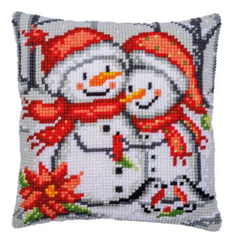 Snowmen Cushion (Vervaco)