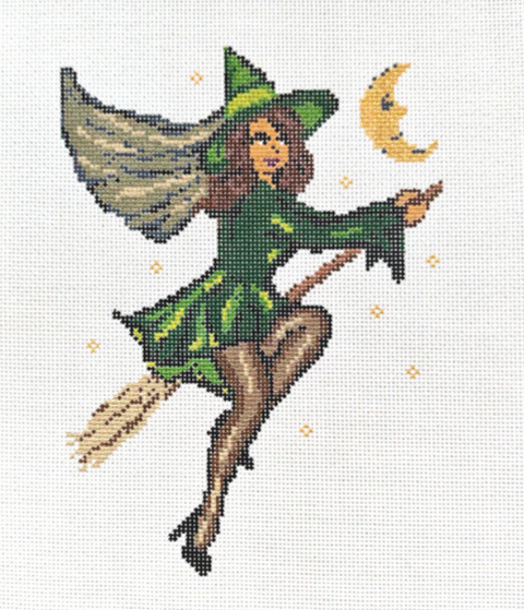Retro Witch in Green (Stitchtent)