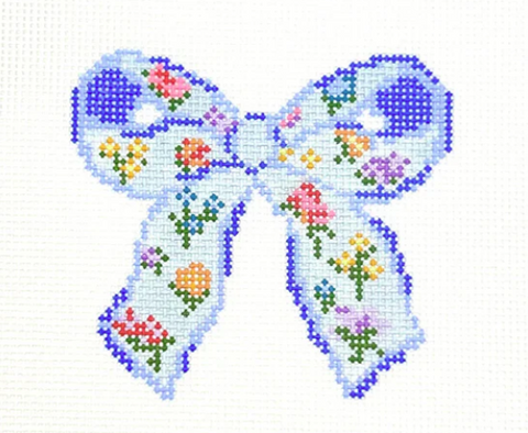 Floral Print Bow/Blue (Stitchtent)