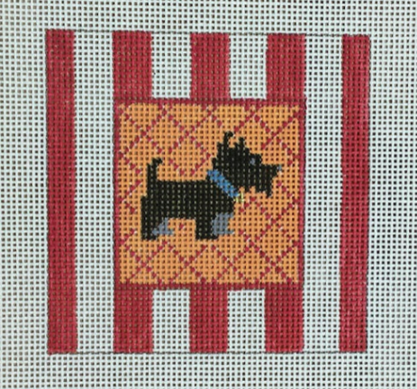 Black Scottie Striped Square (KCN Designers)