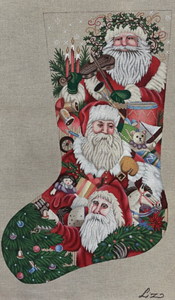 Victorian Parade Of Santas Stocking/Left Facing - 18M (Tapestry Tent)
